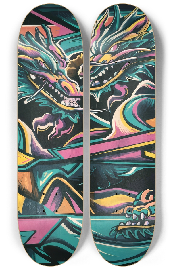 2 Skateboard Series Art - Dragons Watch 2 Deck Wall Series