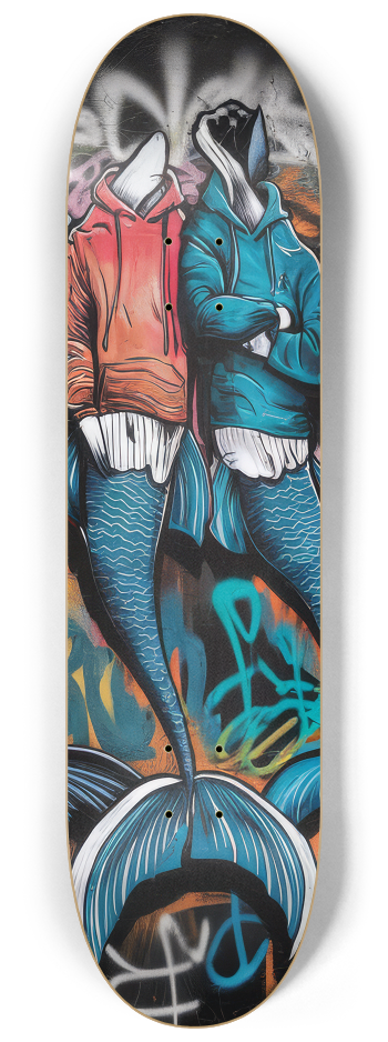 2 Series Art - Crazy Mer Skateboard #2 8-1/4 Skateboard Deck