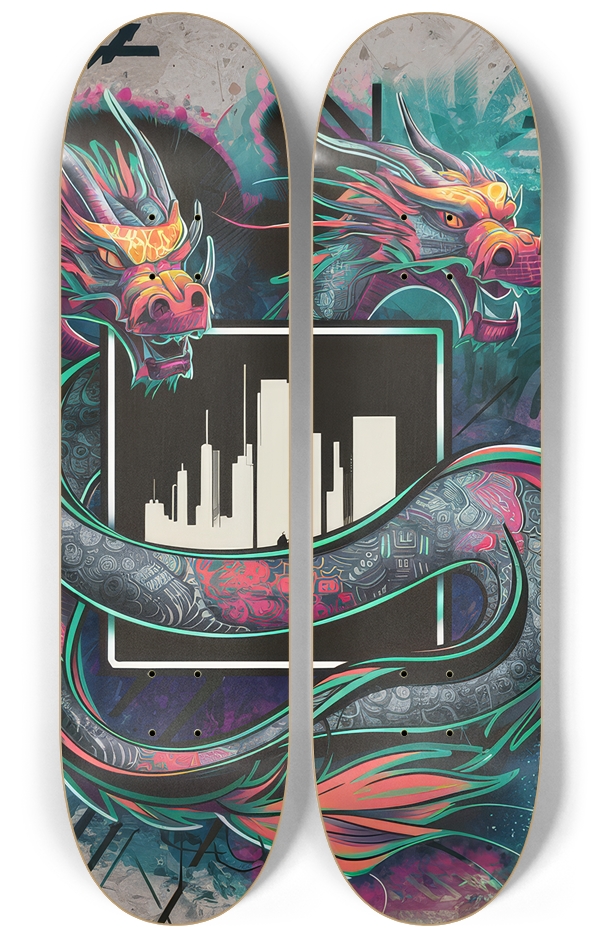 2 Skateboard Series Art - Dragon City 2 Deck Wall Series