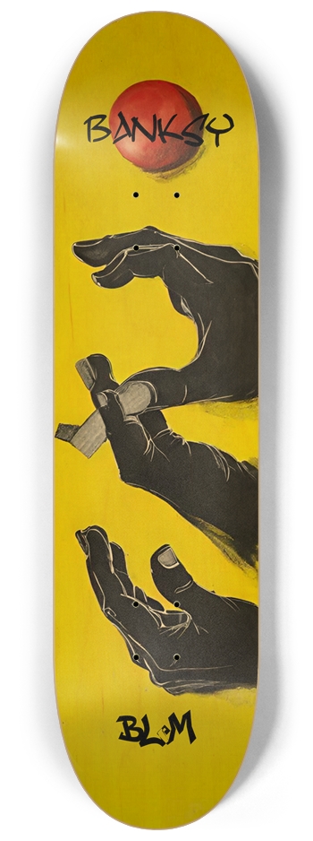 Banksy 01 BLM Hands Art Natural 8-1/4 Skateboard Deck