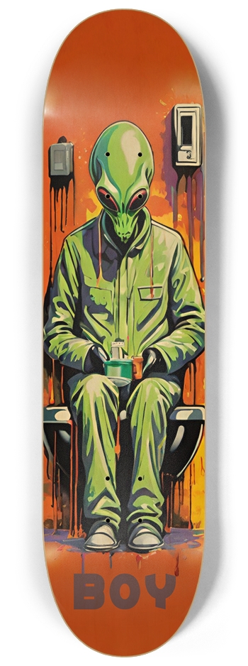 BOY Alien 02 Agent Orange Natural 8-1/4 Skateboard Deck