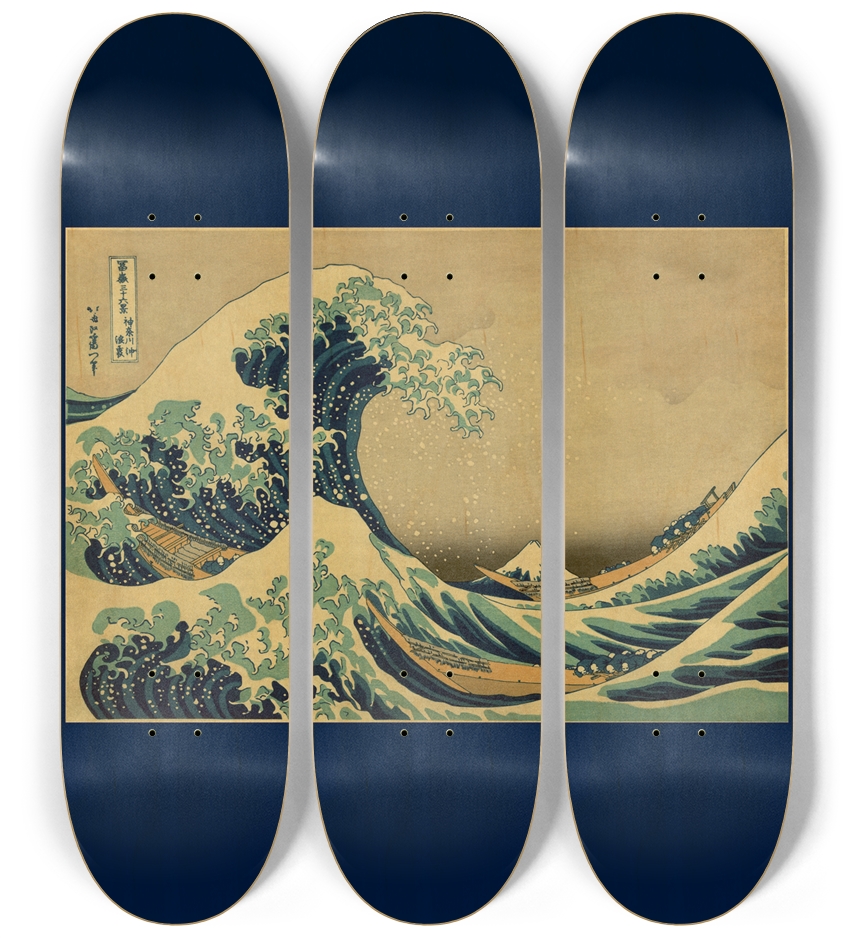Great Wave 3 Deck Series Japanese Wall Art Home 3 Deck Wall Series