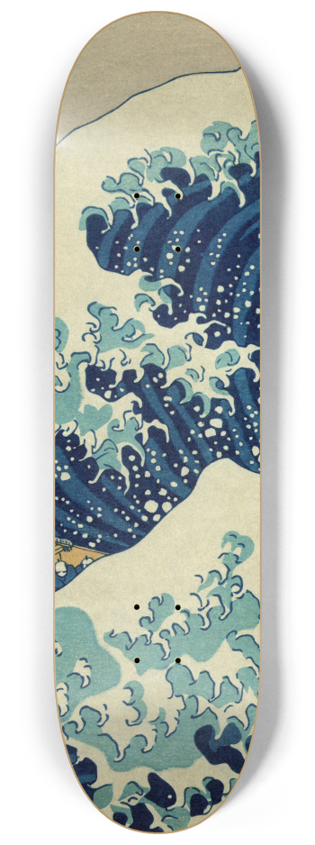 Great Wave Off Kanagawa Triptych Wall Art #2 8-1/4 Skateboard Deck