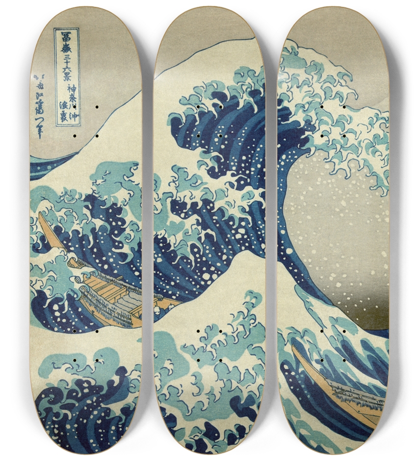Great Wave Off Kanagawa Triptych Wall Art 3 Deck Wall Series