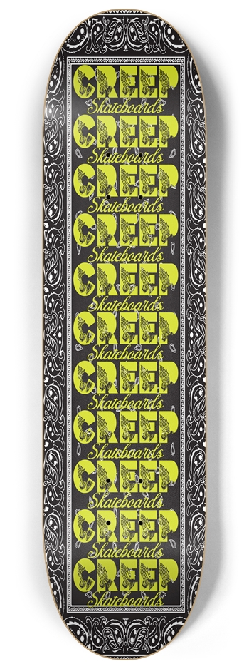 Bandana Green/Yellow 8-1/4 Skateboard Deck