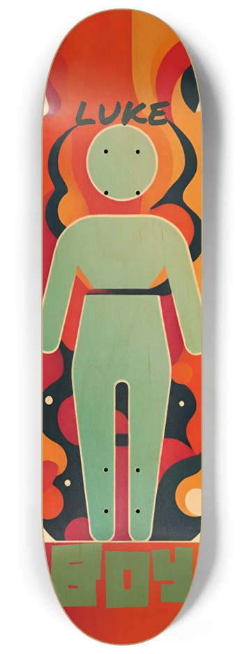 BOY Luke 02 Graffiti Bathroom Sign Natural 8-1/4 Skateboard Deck