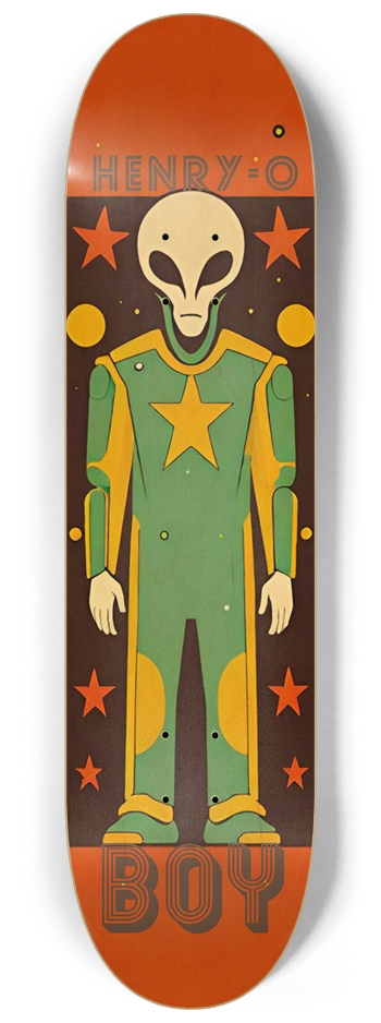 BOY Henry O Alien 01 Graffiti Natural 8-1/4 Skateboard Deck