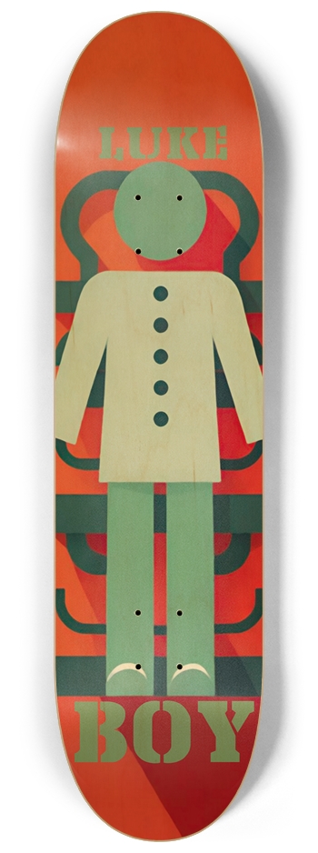 BOY Luke 01 Bathroom Sign Natural 8-1/4 Skateboard Deck