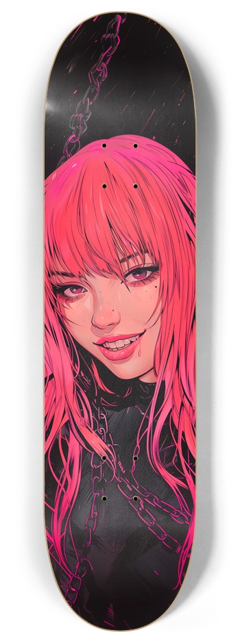 Cyber pink devil girl Custom Skateboard 8 Inch Skateboard Deck