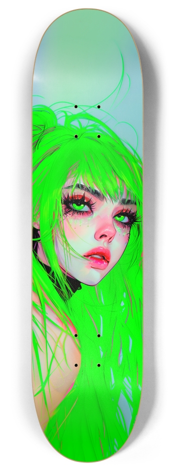 Anime cyber neon girl Custom Skateboard 8 Inch Skateboard Deck