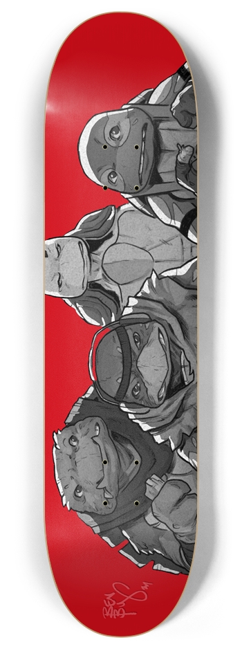 LOST FEARS - RED 8 Inch Skateboard Deck