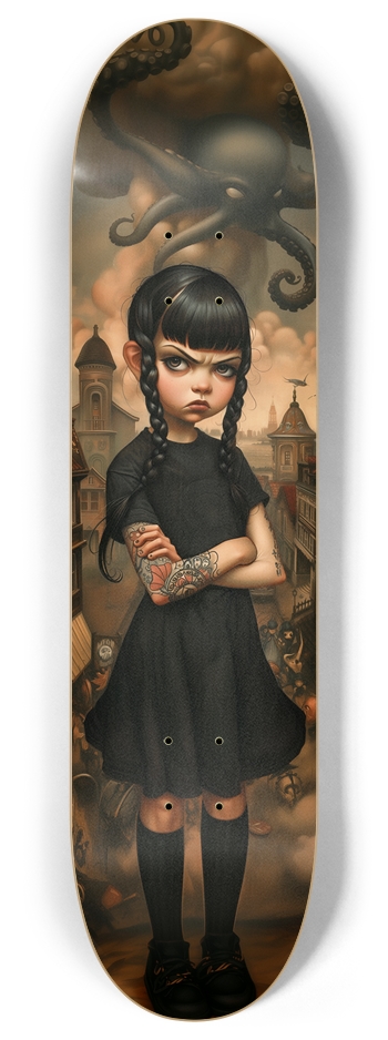 Goth nightmare kid girl Custom Skateboard 8 Inch Skateboard Deck