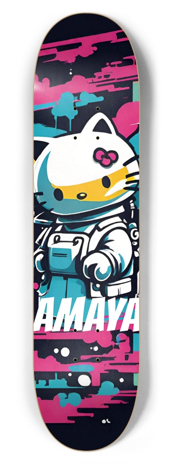 AMAYA Pink Kitty Graffiti 02 Deck 7-3/4 Skateboard Deck