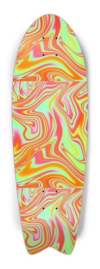 Orange Trippy Sk8 Fishtail  Fish Tail