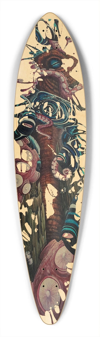 "Red Octopus" pintail longboard Pintail Longboard