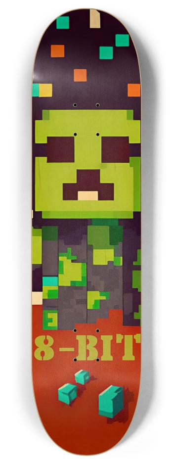 8-Bit Arcade Gamer Zombie 01 8 Inch Skateboard Deck