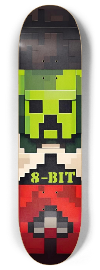 8-Bit Arcade Gamer Zombie 05 8 Inch Skateboard Deck