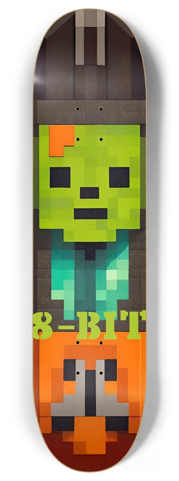 8-Bit Arcade Gamer Zombie 04 8 Inch Skateboard Deck