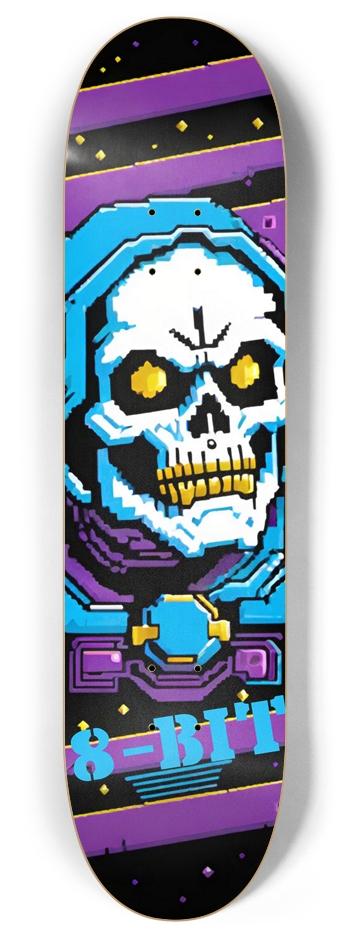 8-Bit Skeletor Arcade Style 02 8 Inch Skateboard Deck