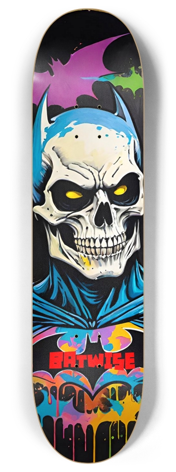 BATWISE BAMBOO BAT SKULL 02 8 Inch Skateboard Deck