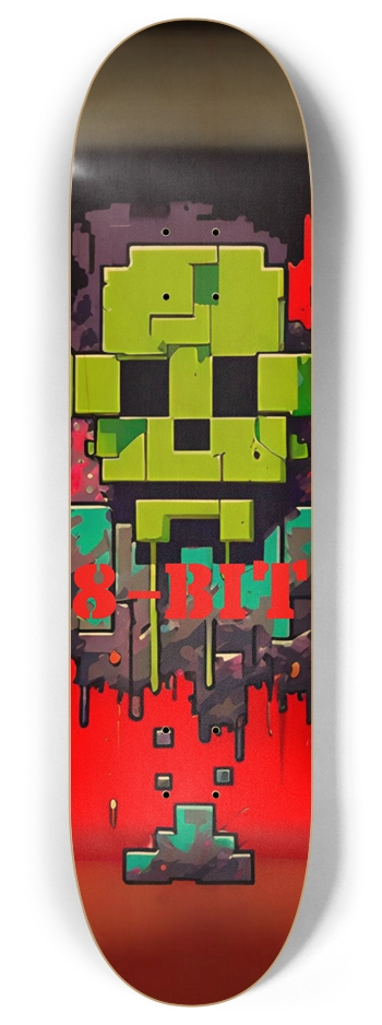 8-Bit Arcade Gamer Zombie 03 8 Inch Skateboard Deck