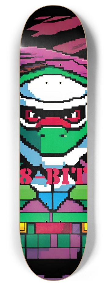 8-Bit Arcade Raphael Turtle 01 8 Inch Skateboard Deck