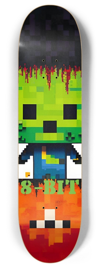 8-Bit Arcade Gamer Zombie 06 8 Inch Skateboard Deck