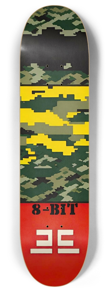 8-Bit Arcade Gamer Camo 02 8 Inch Skateboard Deck