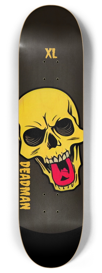 Deadman Skull Burn 01 XL Black Cap Deck 8 Inch Skateboard Deck
