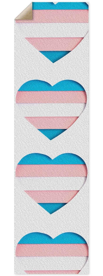 Trans Heart Custom Griptape 9 x 33 Inch Griptape