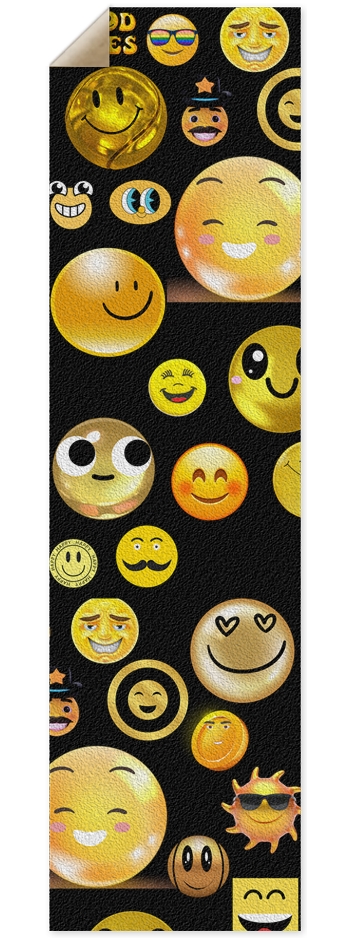 Yellow Smileys Custom Griptape 9 x 33 Inch Griptape