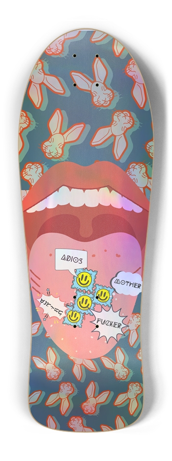 Adios, Bunny Holographic Old Skool ShapeSkateboard Old School Shape