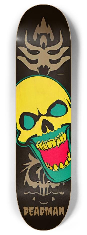Deadman Pirate Skull Burn 01 8 Inch Skateboard Deck