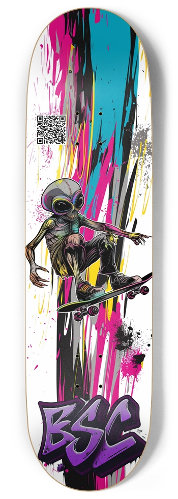 Alien Gray Graffiti 9 Inch Skateboard