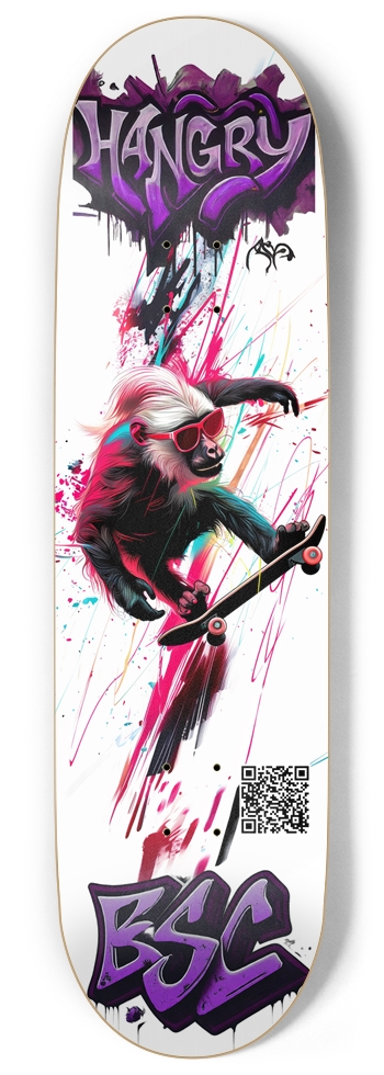 Hangry Barboon, Red Blonde with Shades 9 Inch Skateboard