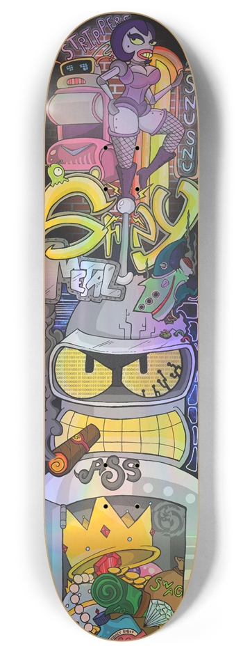 Shiny Metal Skatedeck (Holo) 8 Inch Skateboard Deck