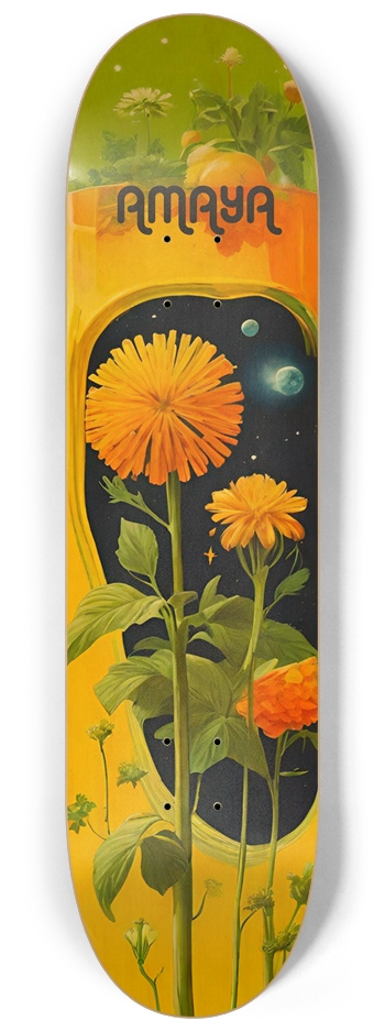 AMAYA Flowers 02 Natural 8-1/4 Skateboard Deck