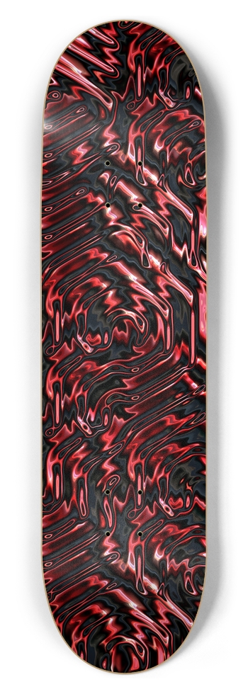 Red Waves 8-1/2 Skateboard Deck