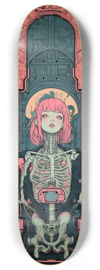 Cyber renaissance skull Custom Skateboard 8 Inch Skateboard Deck