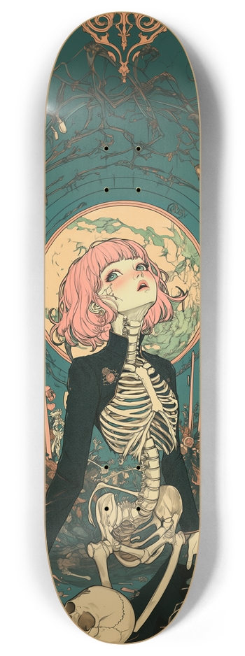 Skull romance art Skateboard 8 Inch Skateboard Deck