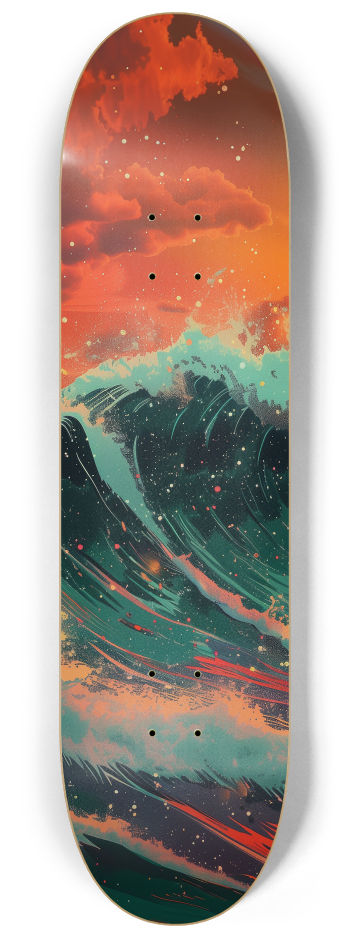 Huge Japanese anime wave sunset Skateboard Seri #1 8-1/4 Skateboard Deck