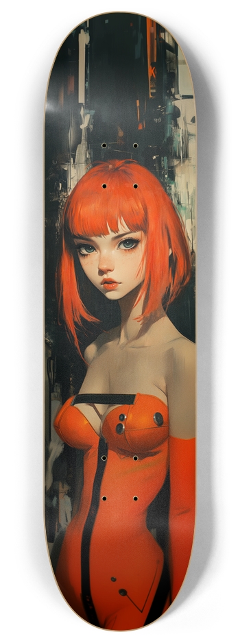 Techno ginger art print Skateboard 8 Inch Skateboard Deck