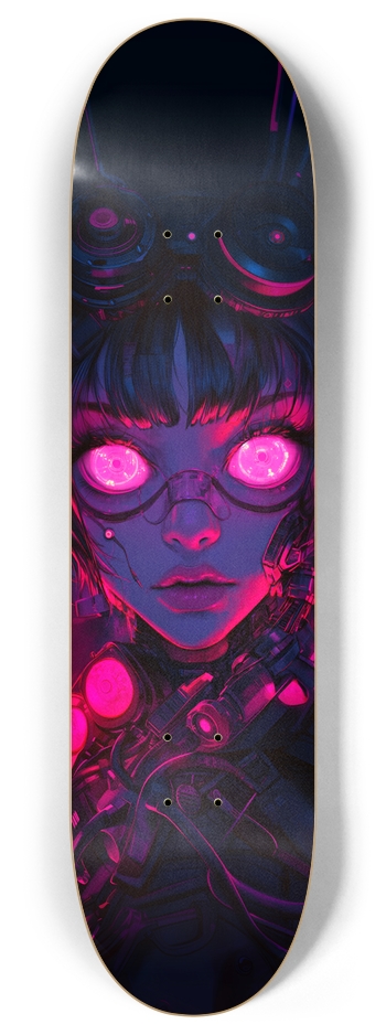 Pink eyes girl wall art Skateboard 8 Inch Skateboard Deck