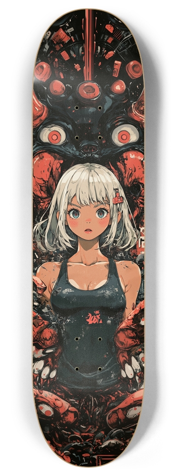 Girl with monster art Skateboard 8 Inch Skateboard Deck