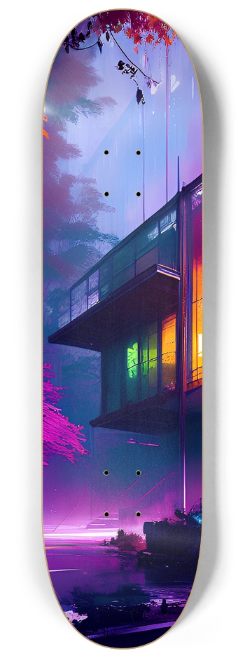 Futuristic House - Custom Skateboard 8-1/4 Skateboard Deck