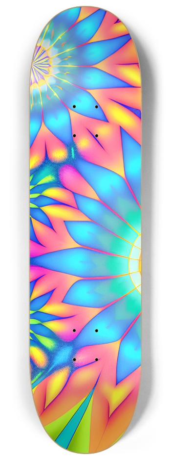 Psychedelic Flowers - Custom Skateboard 8-1/4 Skateboard Deck