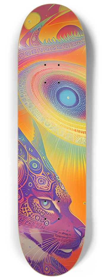 Psychedelic Cat - Custom Skateboard 8-1/4 Skateboard Deck