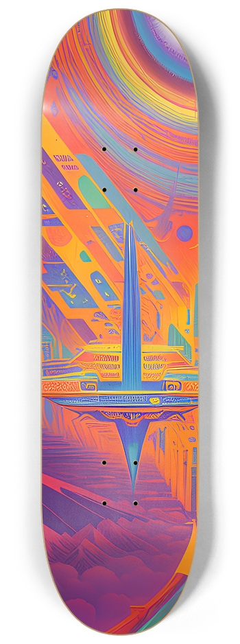Psychedelic Space Station - Custom Skateboard 8-1/4 Skateboard Deck