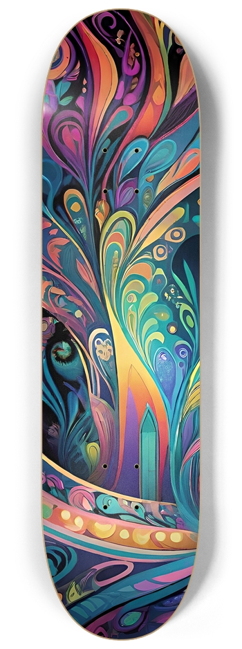 Psychedelic Paisley - Custom Skateboard 8-1/4 Skateboard Deck