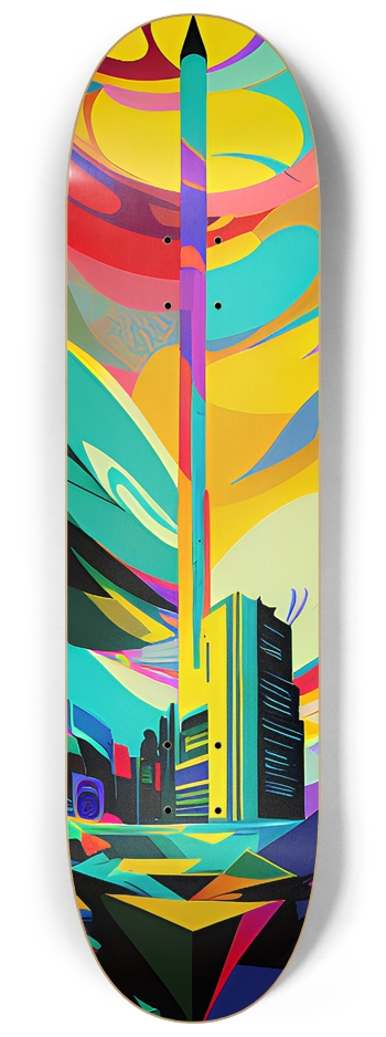 Psychedelic Tower - Custom Skateboard 8-1/4 Skateboard Deck